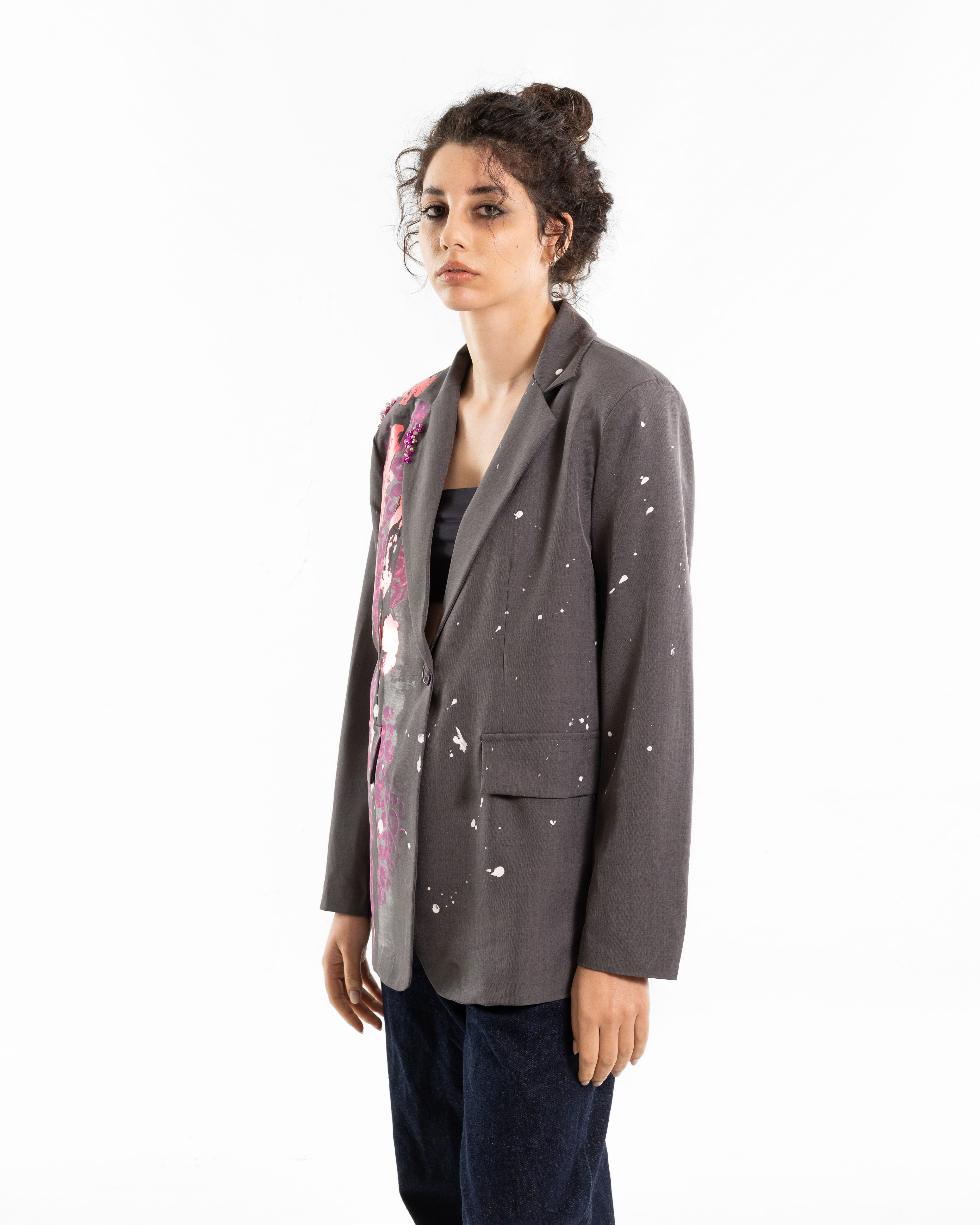 BLAZER GREY + PINK