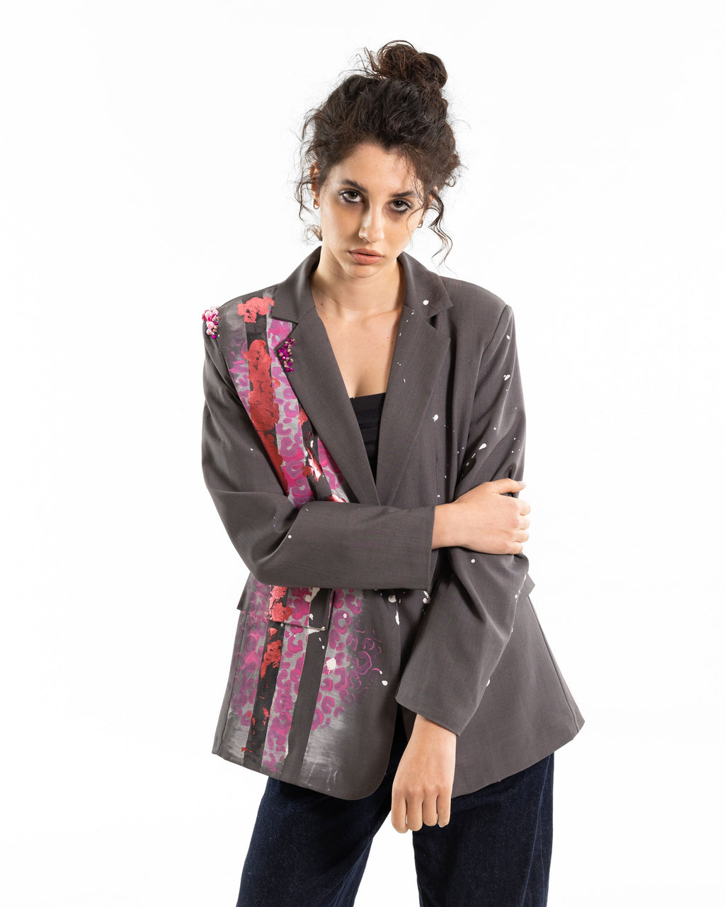BLAZER GREY + PINK