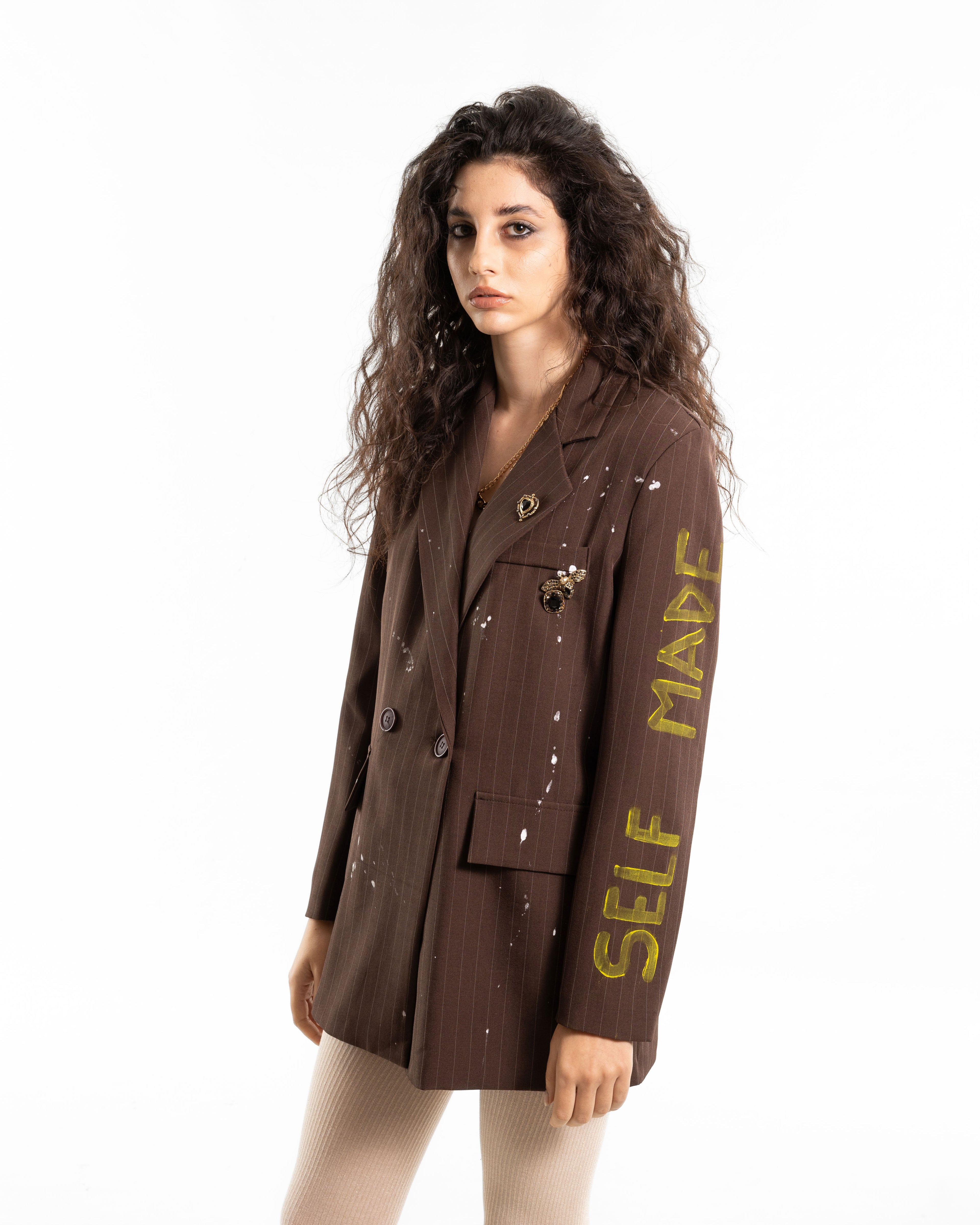 BROWN BLAZER "SELF MADE"